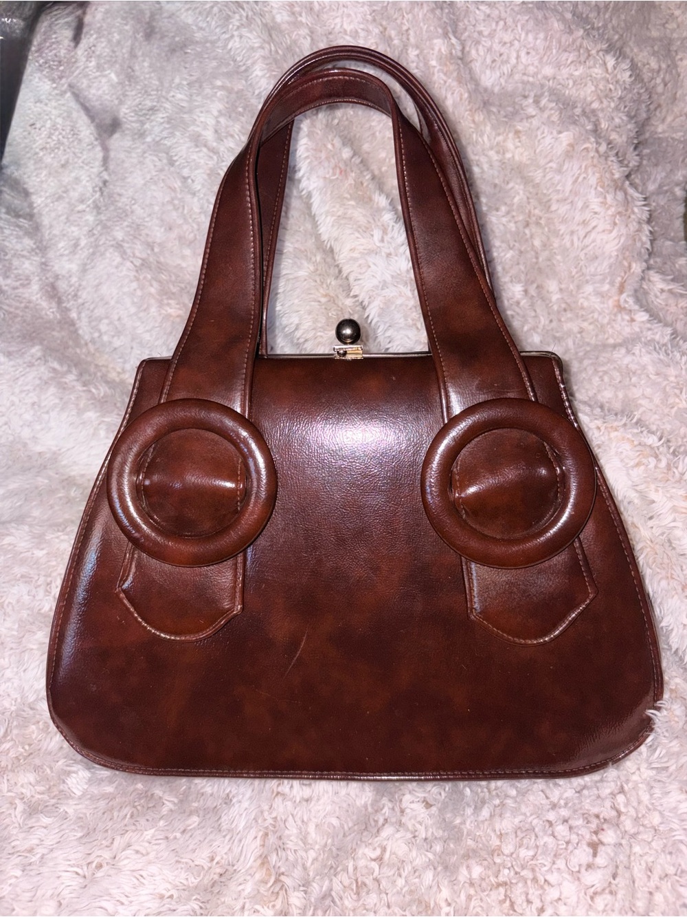 Vintage Brown Faux Leather Handbag